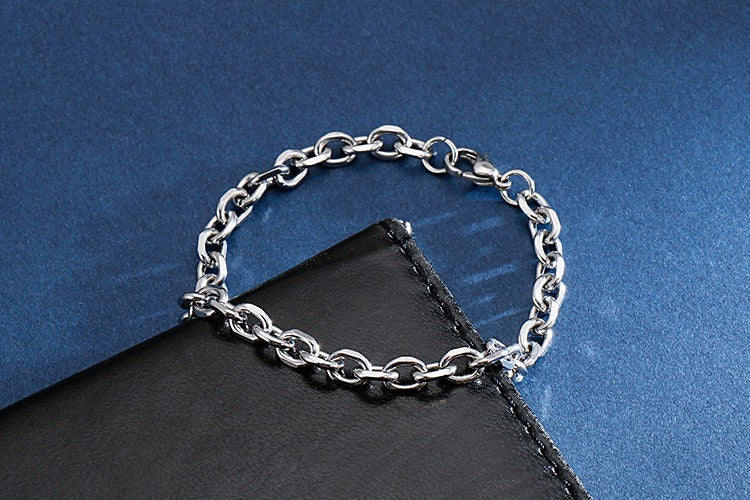 Kemstone Titanium Steel O-Ring Bracelet – Industrial Punk Men’s Street Jewelry KB126640-Z