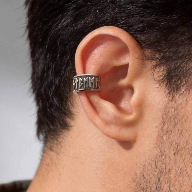 Kemstone Stainless Steel Thorn Ear Cuff for Men Dark Streetwear Style EC-011