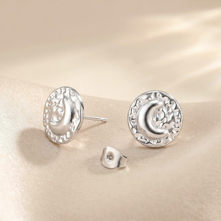 Kemstone Star Moon Stud Earring for Men Stainless Steel ES-857