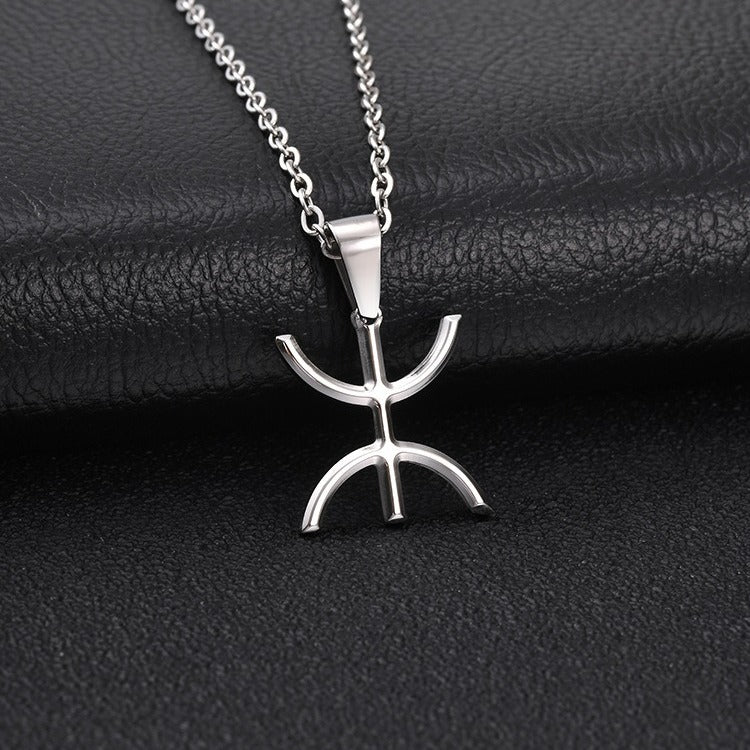 Kemstone Stainless Steel Tribal Inspired Dual Wear Necklace Bracelet for Men Hip Hop Minimal Chain BR-3040