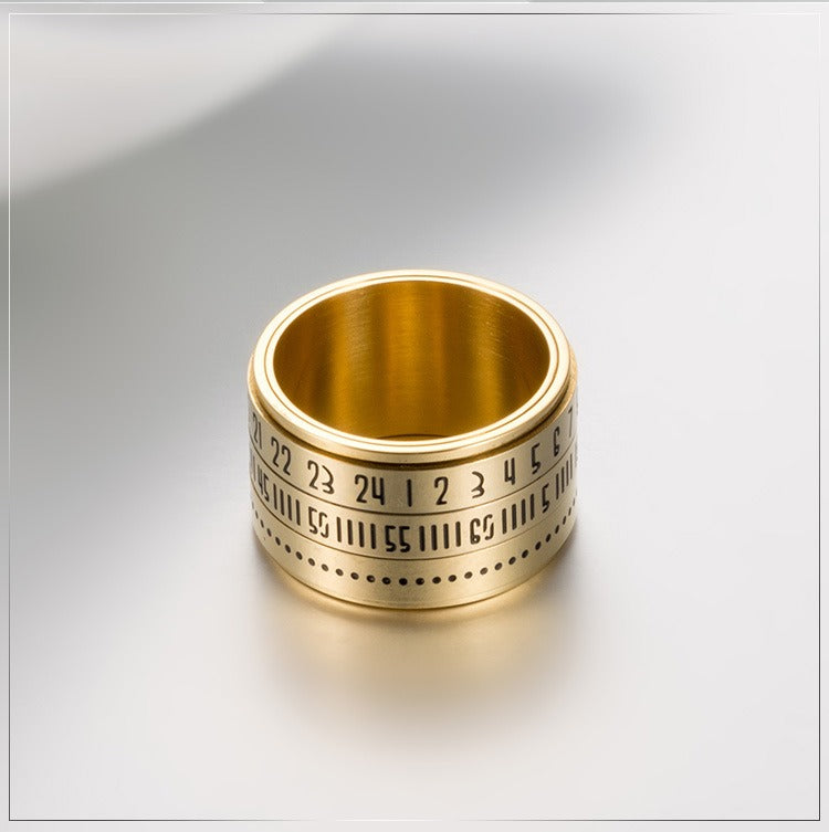 Kemstone Number Spinner Ring for Men Stainless Steel 14MM Wide Band  K-R123