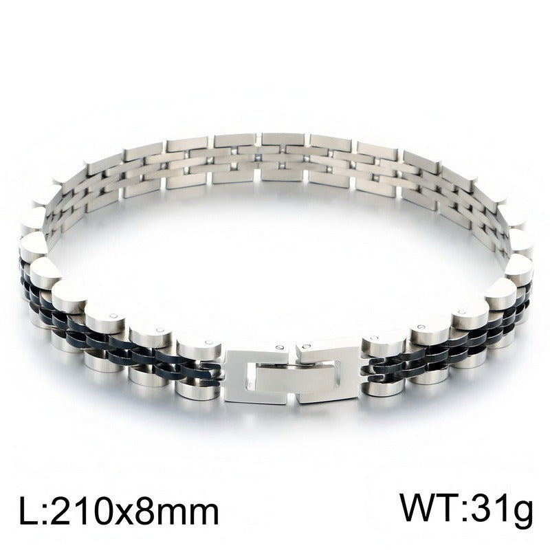 Kemstone Titanium Steel Link Bracelet for Men Two Tone Watch Band Style KB215164-KL