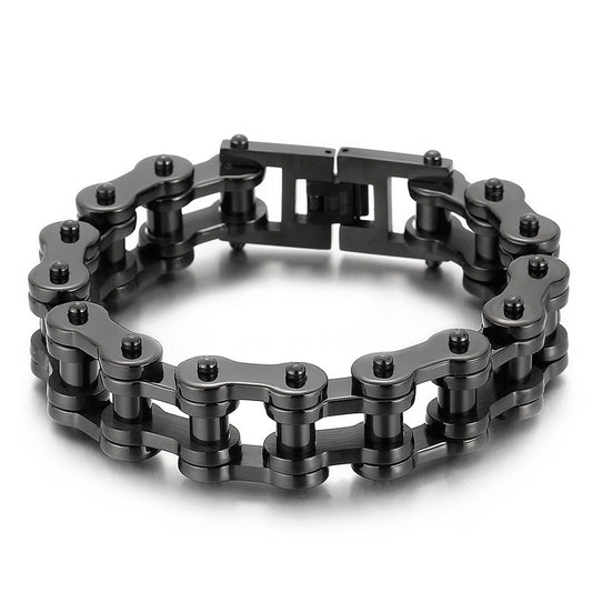 Kemstone Biker Chain Bracelet for Men – 18mm Stainless Steel Motorcycle Link Jewelry | KB18912-D