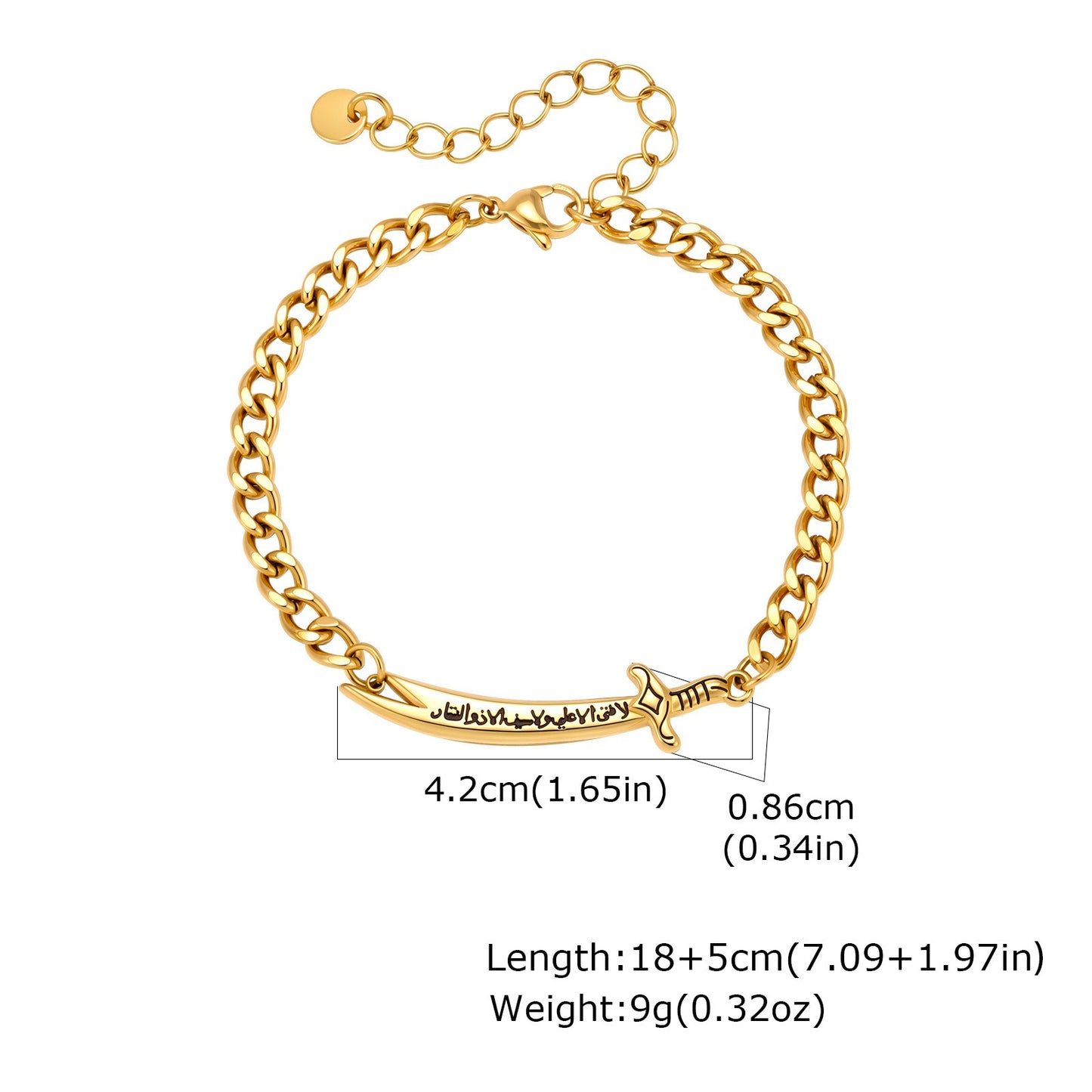 Kemstone Stainless Steel Blade Chain Bracelet for Men Cuban Link Gold Silver BR-2755