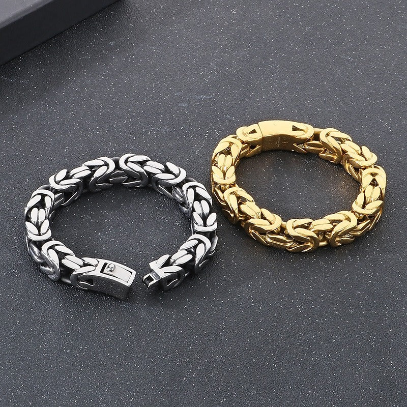 Kemstone Titanium Steel Square Imperial Chain Bracelet for Men KB111152-BD