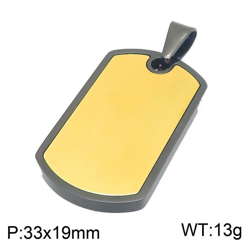 Kemstone Titanium Steel Tag Pendant Necklace – Brushed ID Plate for Men KP118330-ZLA