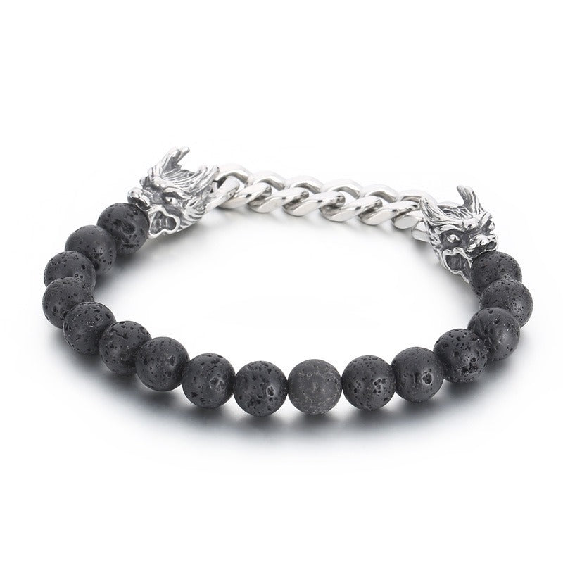 Kemstone Black Onyx Beaded Bracelet – CZ Crown, Freemason Cross & Tiger Eye Accent for Men’s Gothic Streetwear KB69789-BD