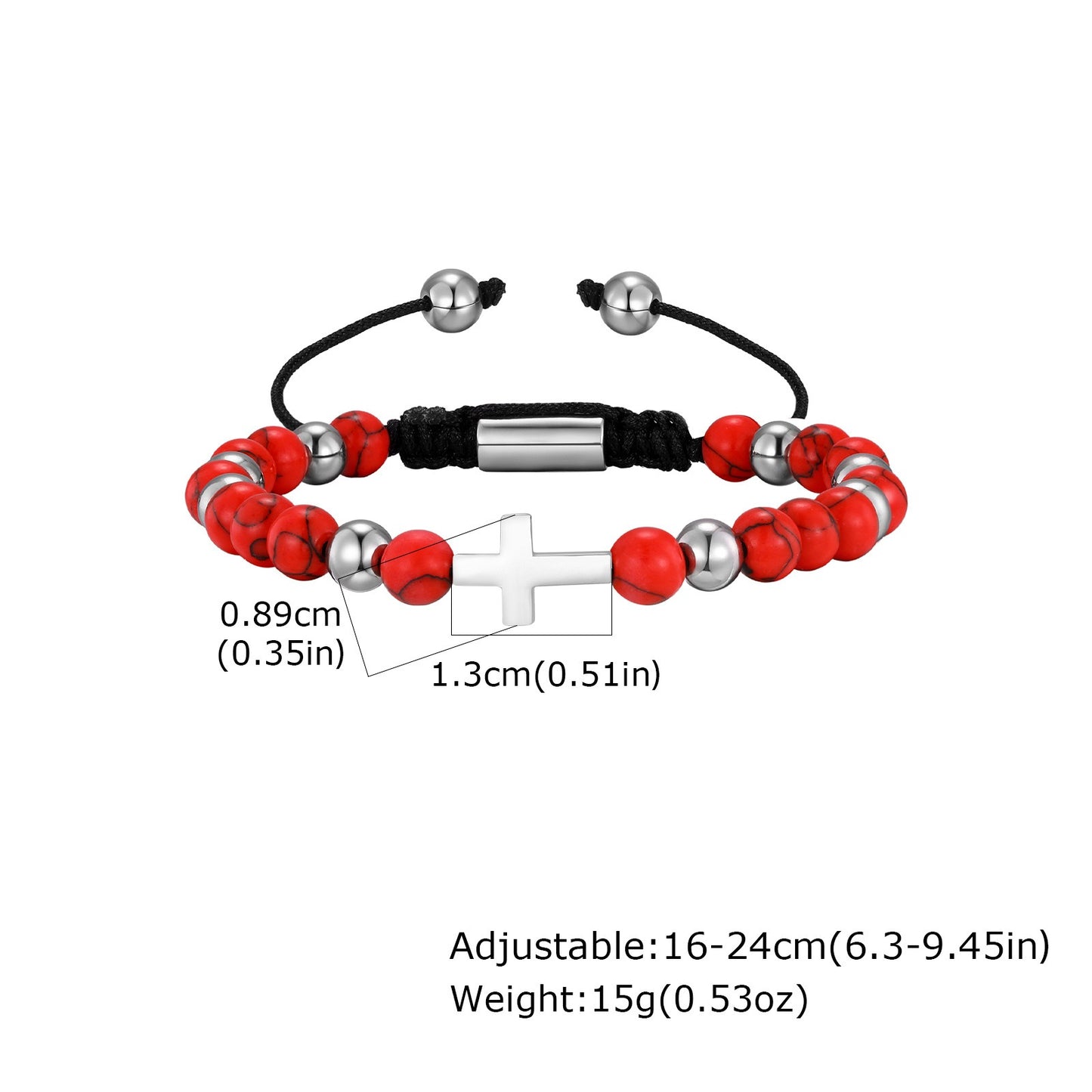 Kemstone Stainless Steel Engraved Coin Beaded Bracelet for Men – Natural Stone Adjustable BR-2354