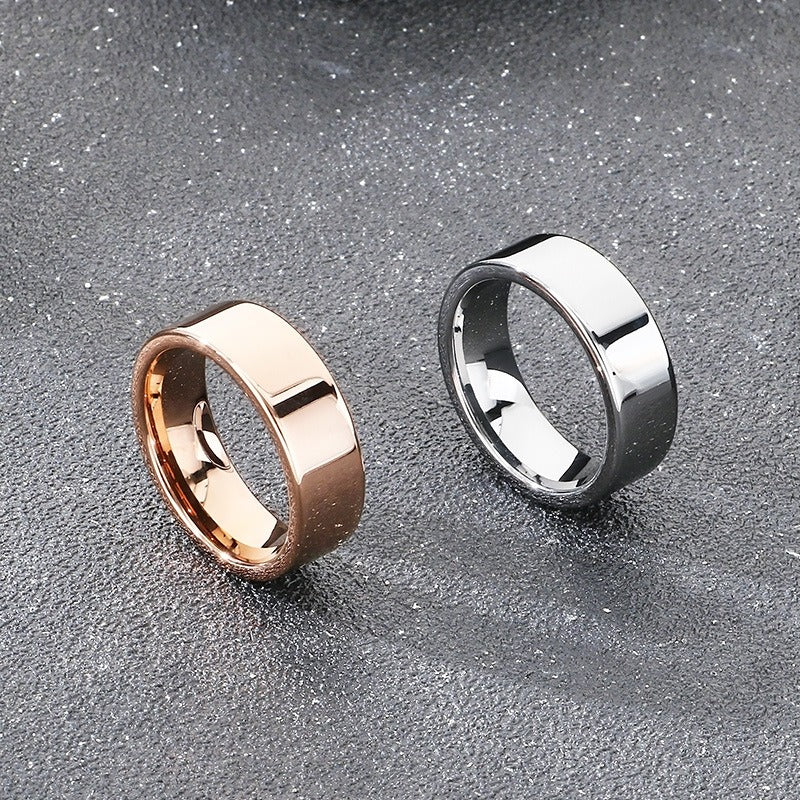 Kemstone Men’s Tungsten Steel Ring – 8mm Polished Minimalist Band KR114256-TS