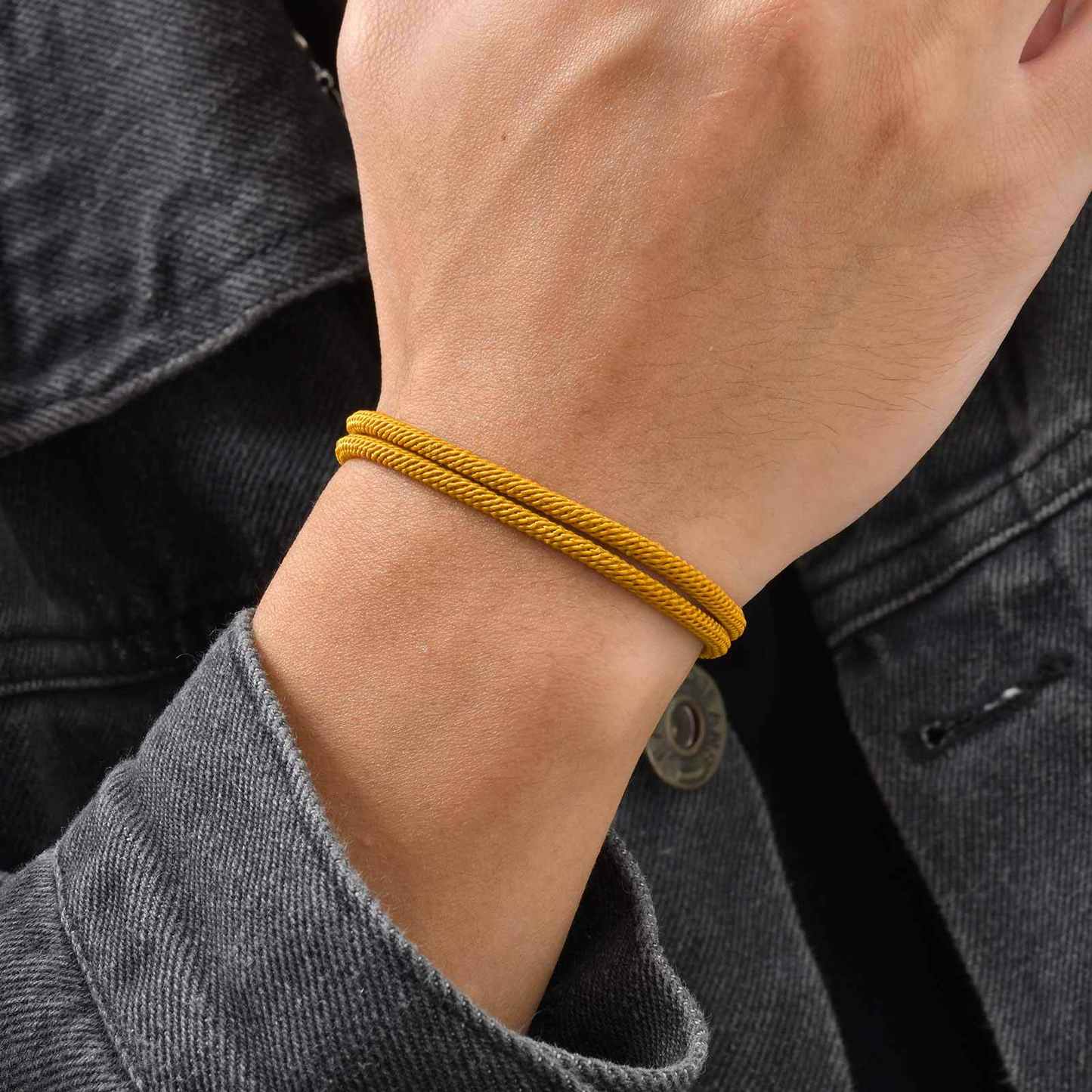 Kemstone Stainless Steel Double Loop Rope Bracelet – Minimal Clasp Style for Men BL-820