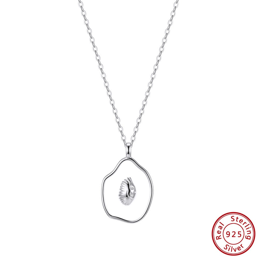 Kemstone Shell Pendant Necklace for Women 925 Sterling Silver Enamel Oval Dainty Beach Style Gold Silver SAPN62