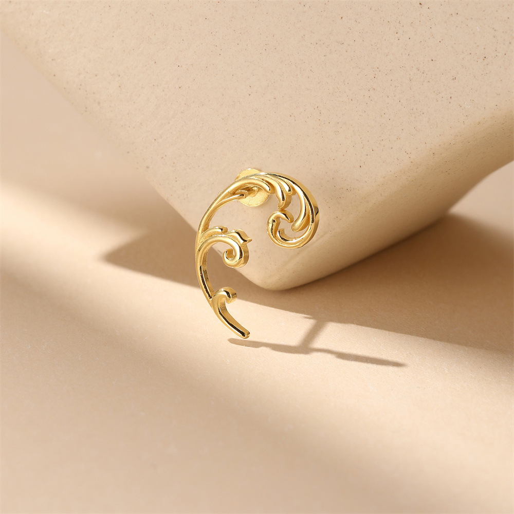 Kemstone 925 Sterling Silver Snake Cartilage Stud for Women Flat Back Piercing Earring Gold 60267192110C