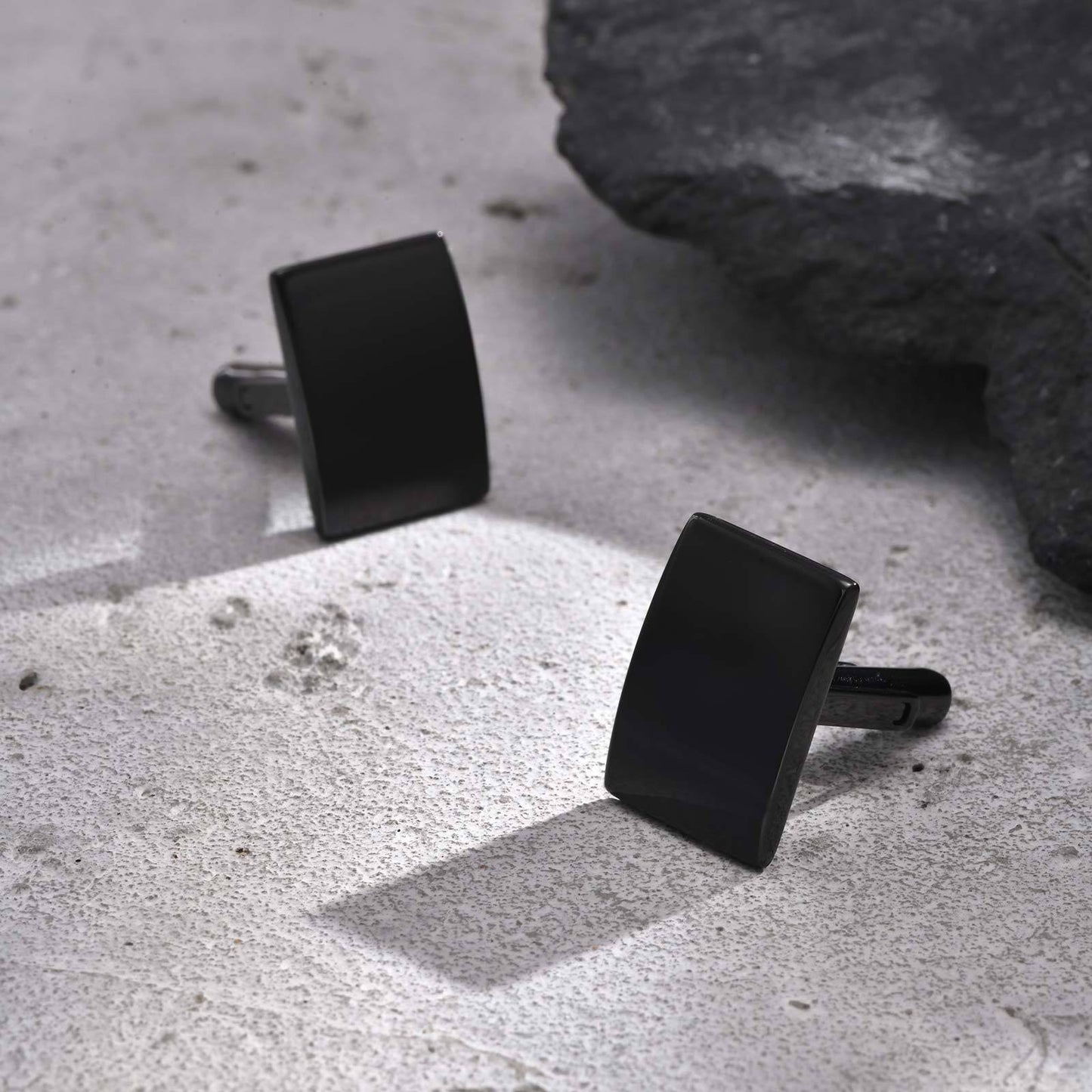 Kemstone Men’s Stainless Steel Square Cufflinks – Silver/Gold/Black CL-057