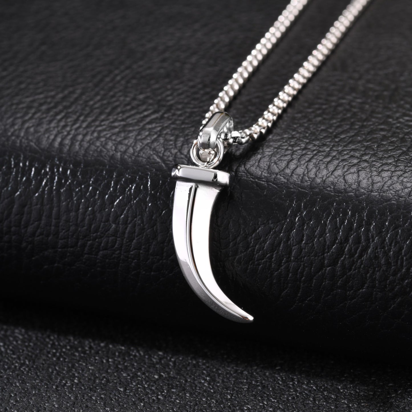 Kemstone Stainless Steel Horn Pendant Necklace for Men Punk Vintage Style PN2451