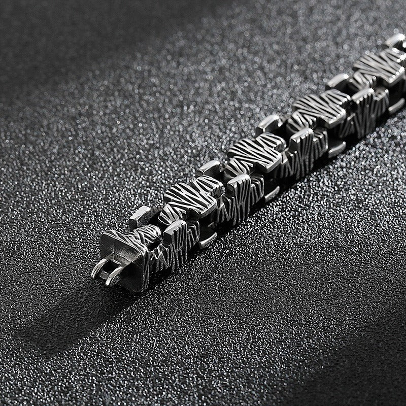Kemstone Stainless Steel Cast Chain Bracelet for Men Hip Hop Streetwear KB125390-BDJX