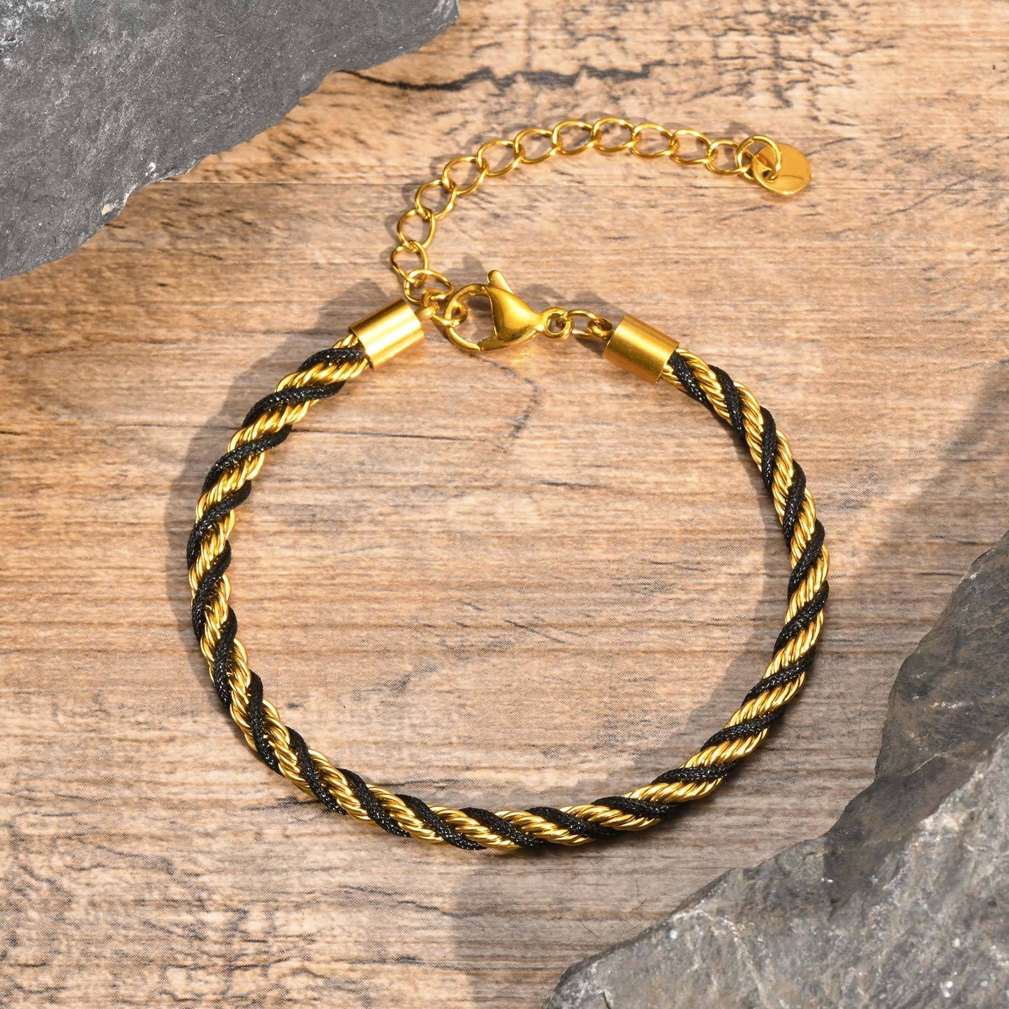 Kemstone Stainless Steel Rope Twist Bracelet Necklace – Men’s Jewelry BR-235