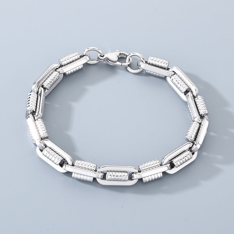 Kemstone Titanium Steel Mechanical Link Bracelet for Men KB209971-ZCG