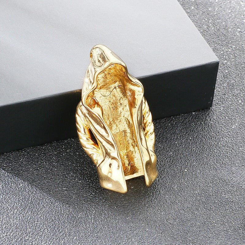 Kemstone Cloak Pendant Necklace Stainless Steel Sculptural Statement Design for Men KP117760-LU