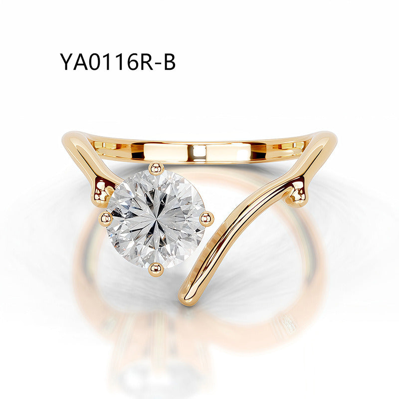 Kemstone Flora Series Moissanite Rings for Women | 2 Carat D-E Color VVS Clarity | 18K Gold Plated S925 Sterling Silver