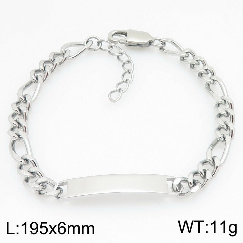 Kemstone Personalized Engraved Mens Bracelet, Stainless Steel Cuban Link ID Bracelet for Men, Custom Name Plate Chain Bracelet, Adjustable Fashion Jewelry Gift for Boyfriend Husband