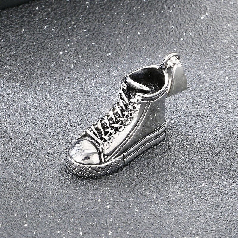 Kemstone Stainless Steel Sneaker Pendant Necklace for Men Street Style High Top Shoe Charm KP117718-LU