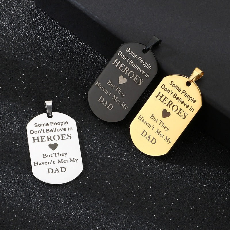 Kemstone Men’s Titanium Steel Pendant Necklace – Jewelry Gift for Dad A19-KP100209-Z