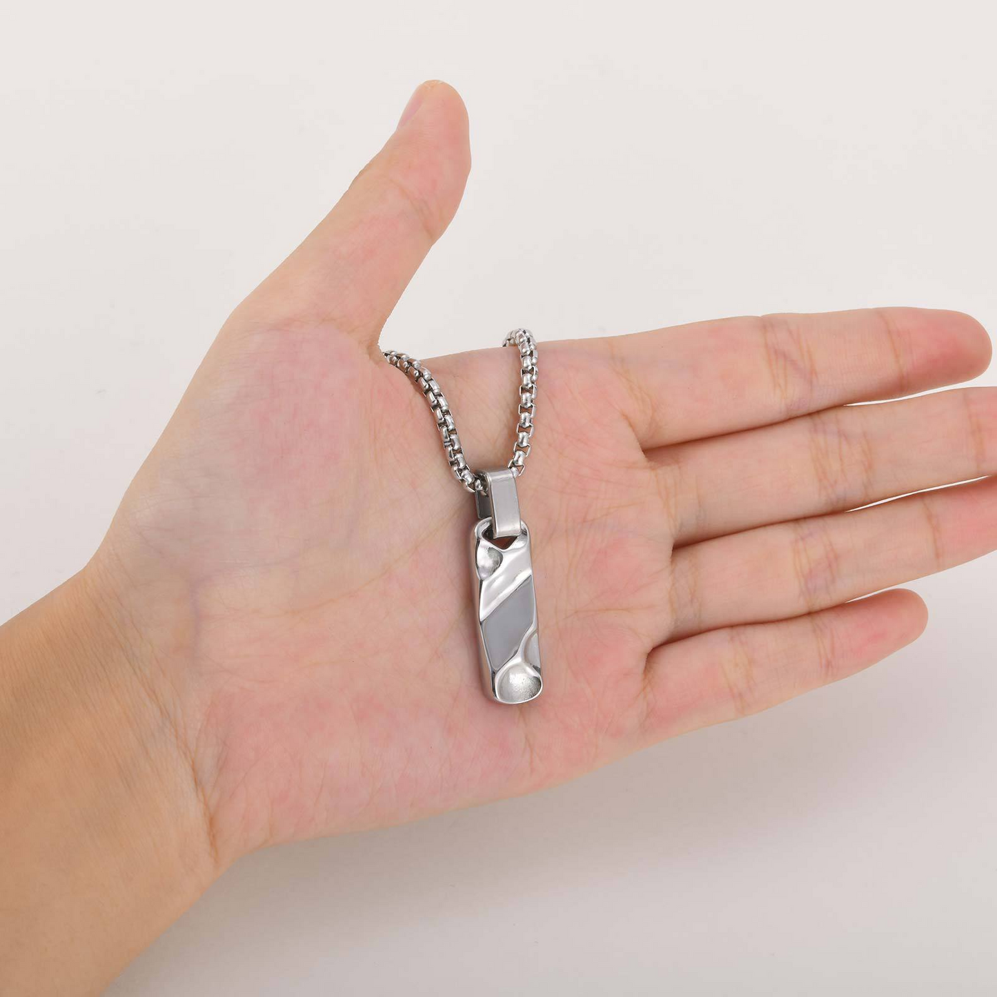 Kemstone Stainless Steel Geometric Bar Pendant Necklace for Men & Women PN-2272