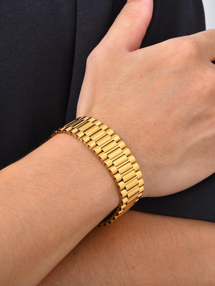 Kemstone Stainless Steel Bracelet for Men Watch Band Link Style BR-1053