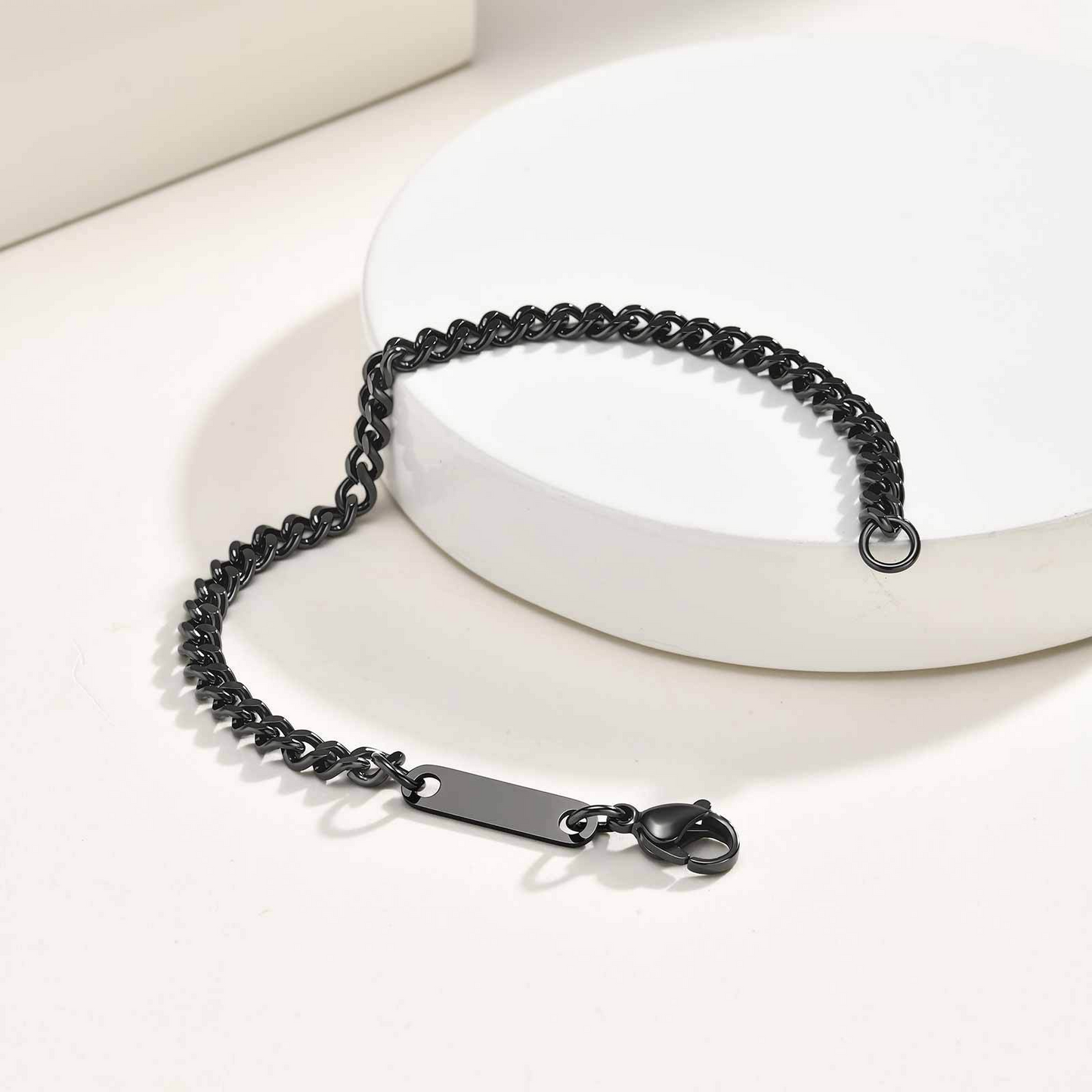 Kemstone Stainless Steel ID Curb Chain Bracelet for Men BR-3074