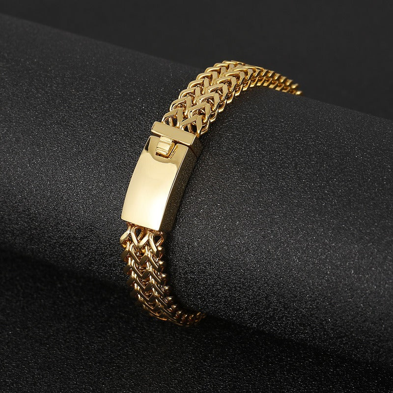 Kemstone Dragonbone Gold-plated Titanium Steel Bracelet for Men K-R1345