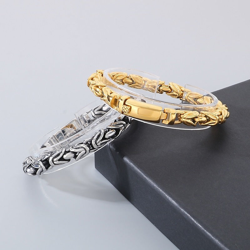 Kemstone KB170399 Titanium Steel Woven Peace Link Chain Bracelet & Necklace for Men