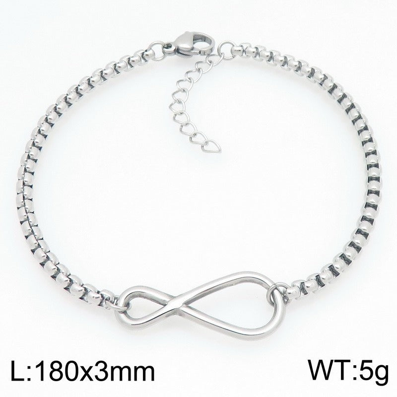 Kemstone Stainless Steel Infinity Symbol Bracelet for Men & Women Minimalist Chain KB211227-KFC