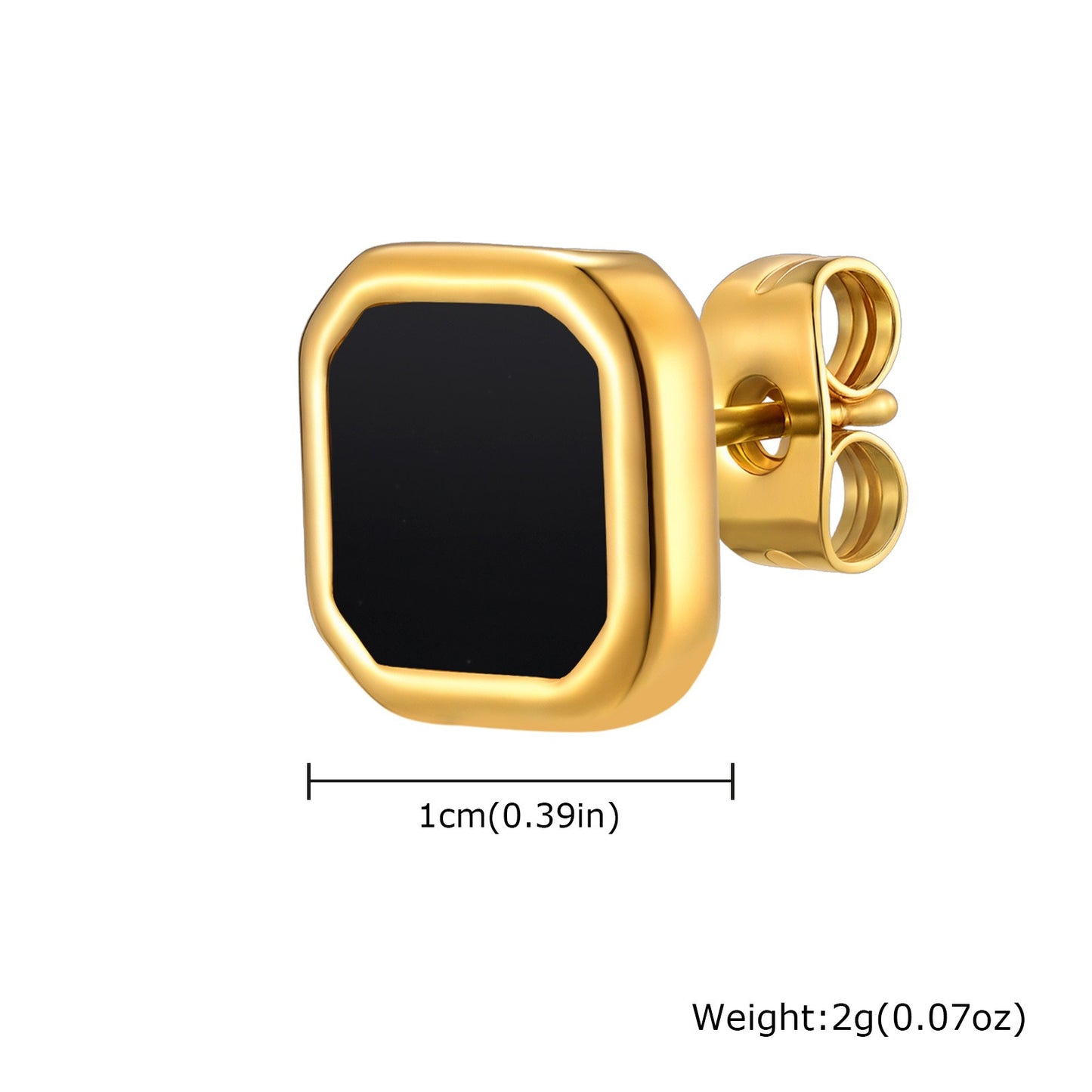 Kemstone Stainless Steel Square Stud Earrings – Shell, Tiger’s Eye, Malachite, Turquoise  for Men & Women ES-728