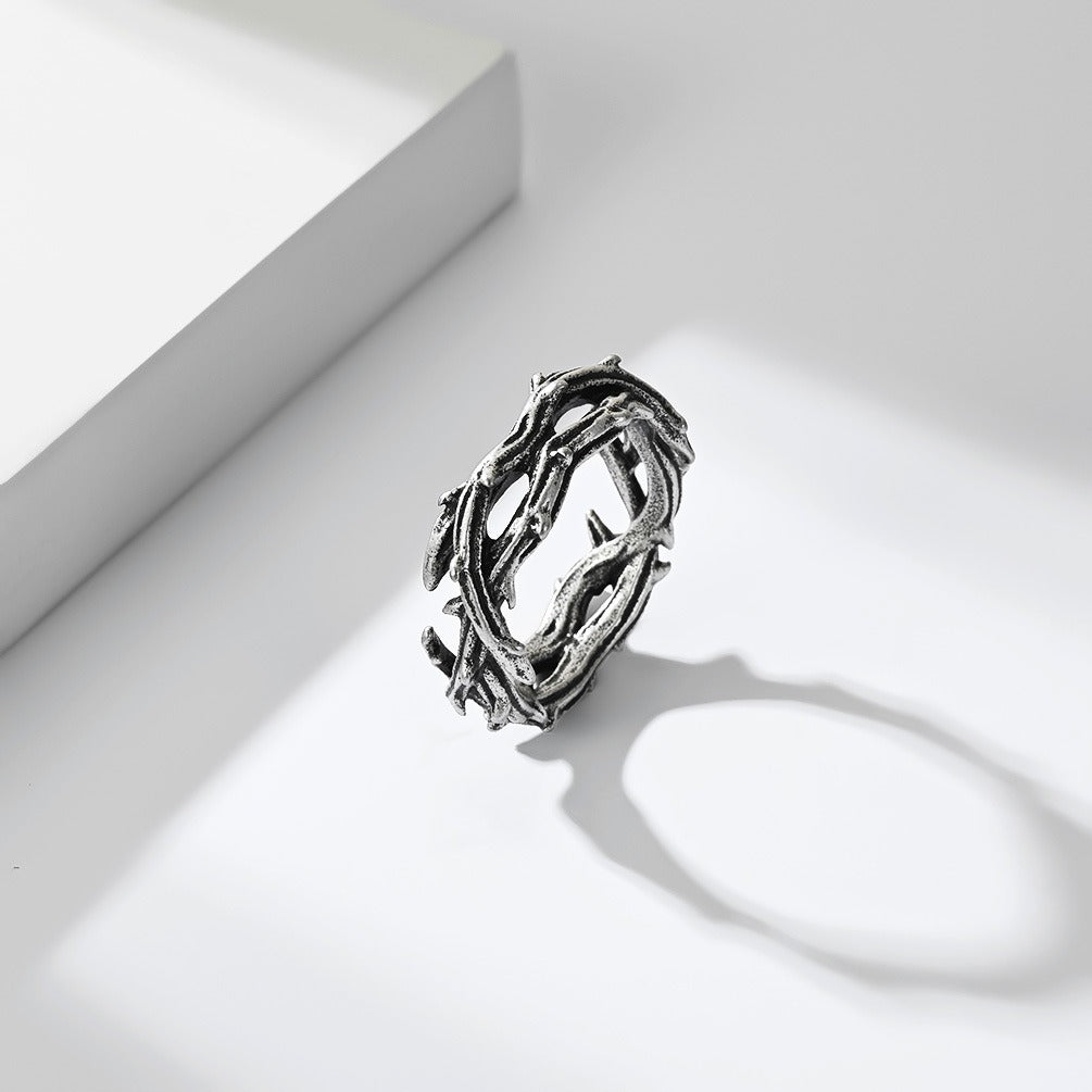 Kemstone Woven Thorn Ring for Men & Women Stainless Steel K-R1245