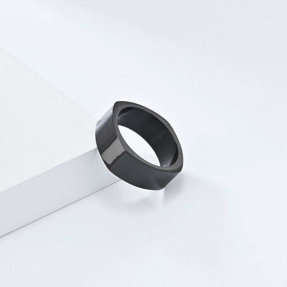 Kemstone Stainless Steel Square Ring for Men & Women – Bold Minimalist Jewelry K-R871
