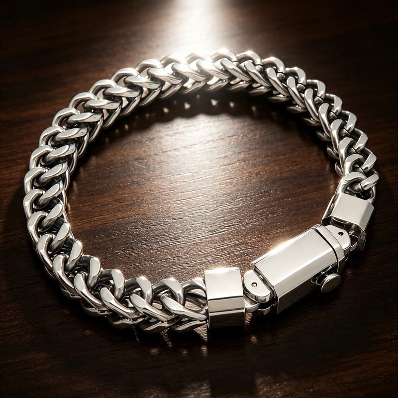Kemstone Titanium Steel Woven Chain Bracelet for Men KB216602-KFC