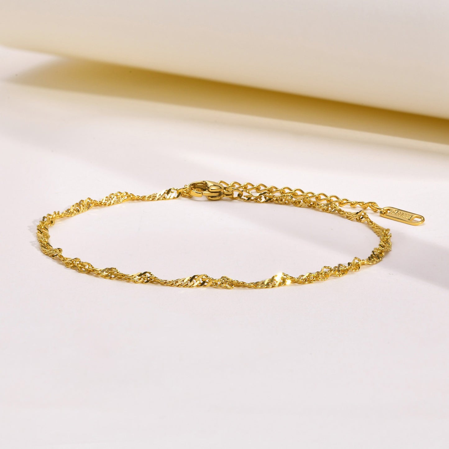 Bracciale e cavigliera in acciaio inossidabile con effetto onda d'acqua - Eleganza personalizzata per la grazia quotidiana BR-1315