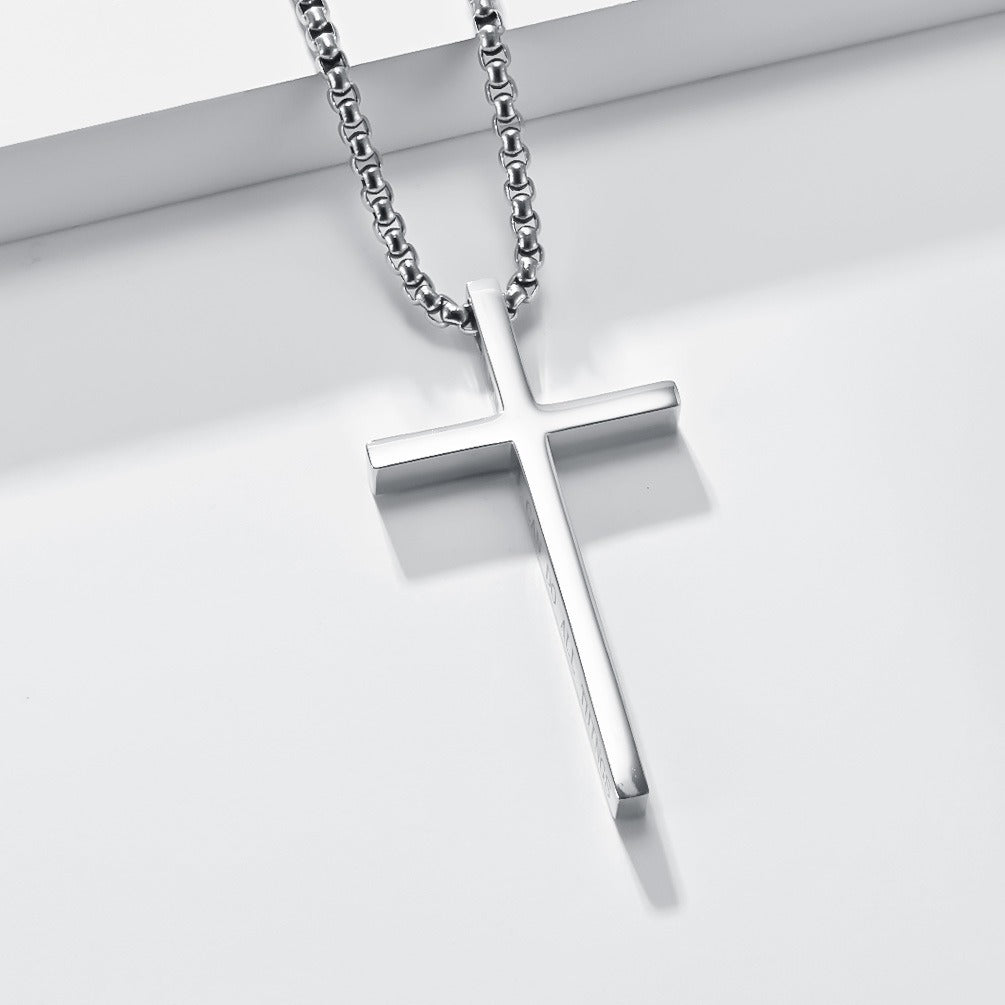Kemstone Stainless Steel Cross Pendant Necklace – Minimalist for Men & Women Jewelry K-PT233