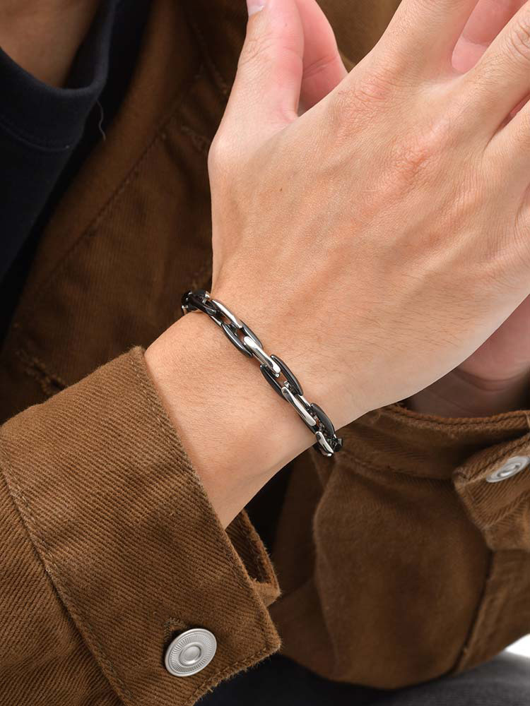 Kemstone Stainless Steel Cuban Chain Bracelet for Men BR-2798