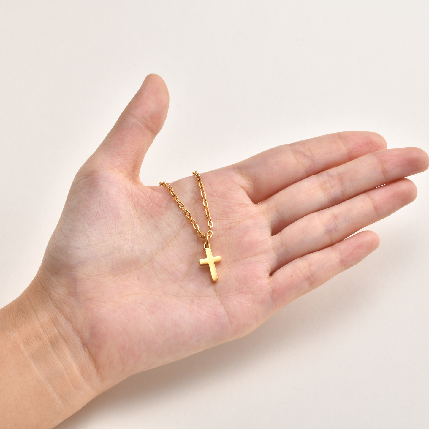 Kemstone Stainless Steel Minimal Cross Pendant Necklace for Men & Women Gold Silver PN-2289