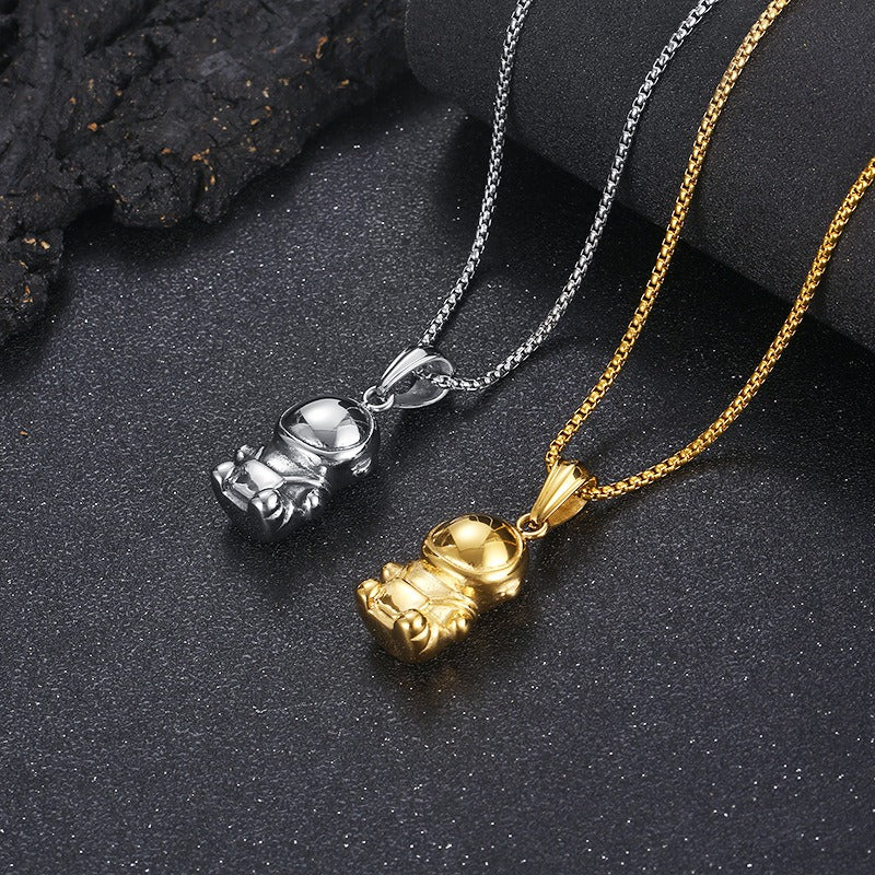 Kemstone Astronaut Titanium Steel Pendant Necklace for Men – Hip Hop Space Figure KP119297-KJX
