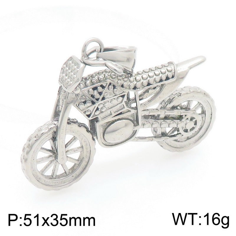 Kemstone Motorcycle Pendant Necklace for Men Stainless Steel Bike & Truck Charm Street Style KP117059-LU