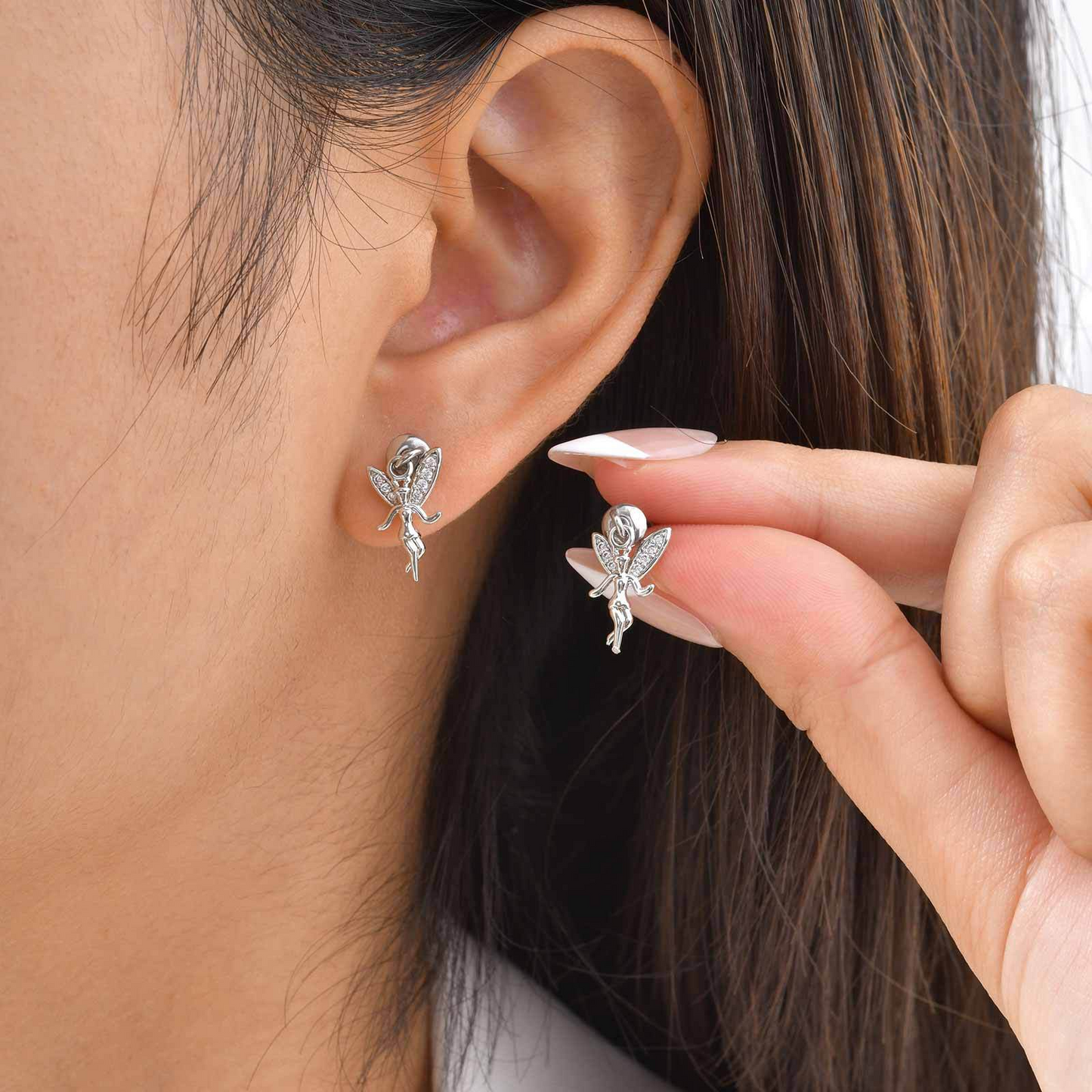 Kemstone Fantasy Imp & Star Stud Earrings – Stainless Steel Acrylic Detail ES-707