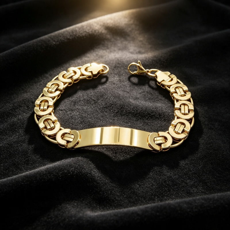 Kemstone Titanium Steel ID Bracelet for Men Curved Plate KB215057-JG