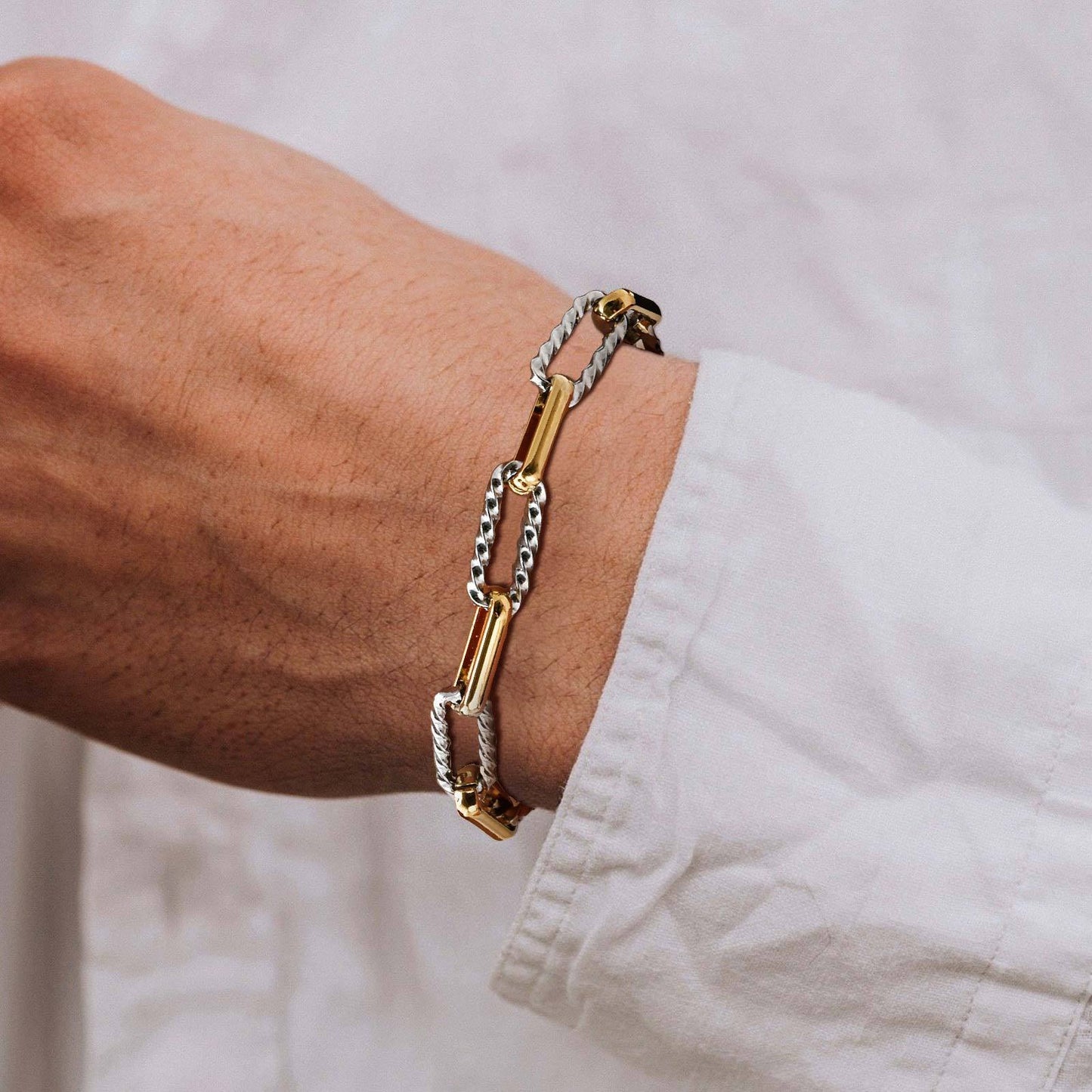 Kemstone Stainless Steel Handcrafted Link Chain Bracelet for Men BR-1705