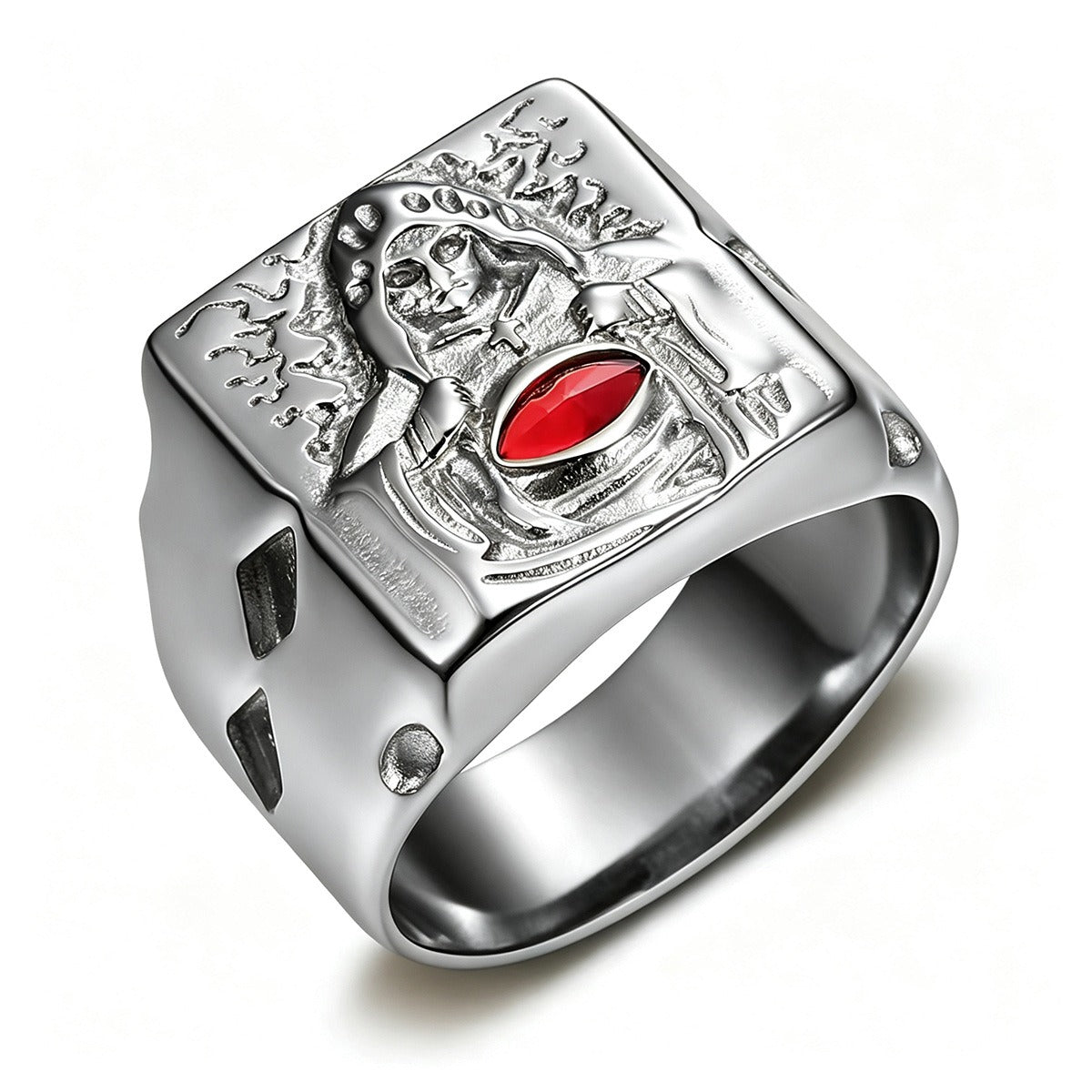 Kemstone Figure Signet Ring for Men Marquise Cubic Zirconia TR0535