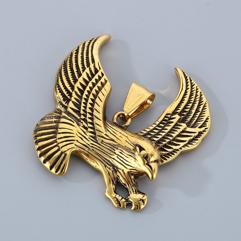 Kemstone Titanium Steel Flying Eagle Necklace for Men KP130539-TGX