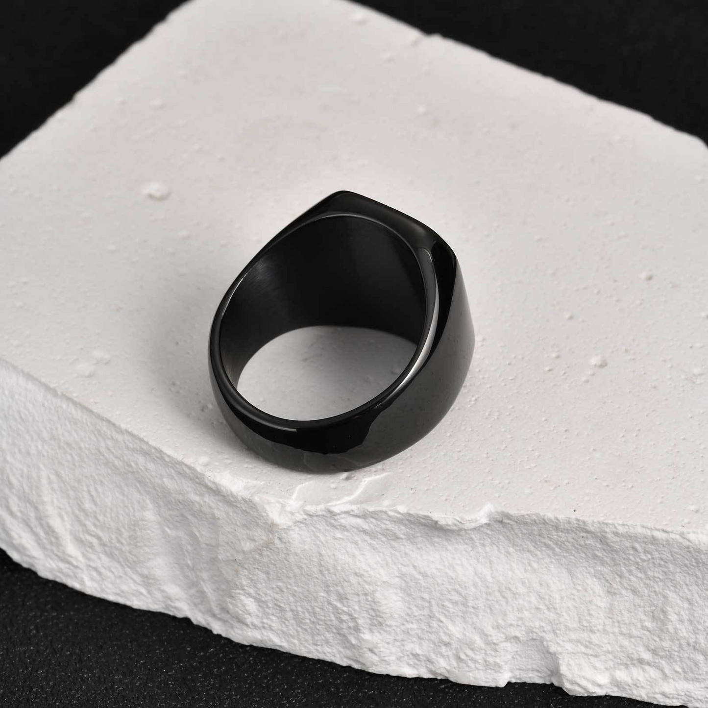 Kemstone Stainless Steel Eagle Signet Ring – Laser Engraved Rune Design for Men RC-294