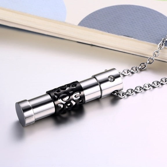 Kemstone Stainless Steel Storage Capsule Pendant Necklace for Men Women PN-533