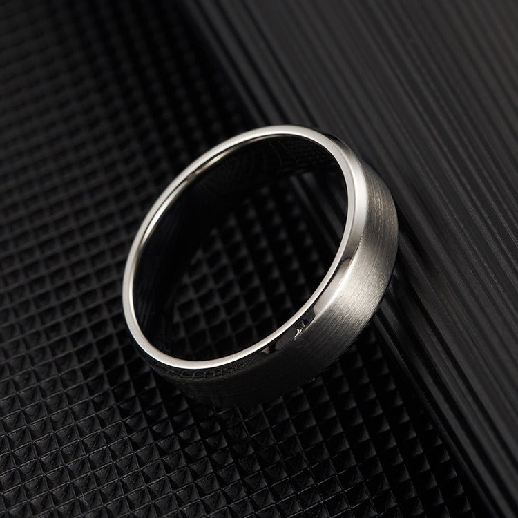 Kemstone Matte Brushed Couple Rings – Titanium Steel Wedding & Engagement Bands K-R351